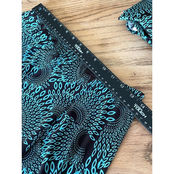 VTG Y2K N-Touch Midi Skirt Set Womens M Teal/Brown Print - Picture 8 of 10